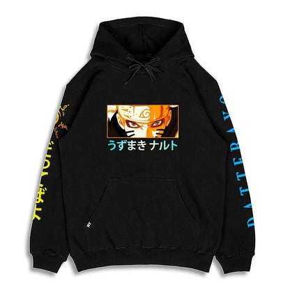 ANIME HIDDEN HERO BLACK REGULAR FIT HOODIE