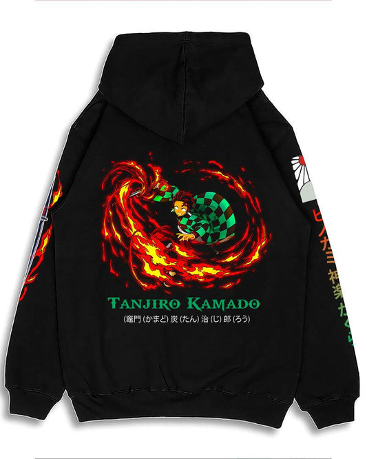 ANIME SWORD SPIRIT BLACK REGULAR FIT HOODIE