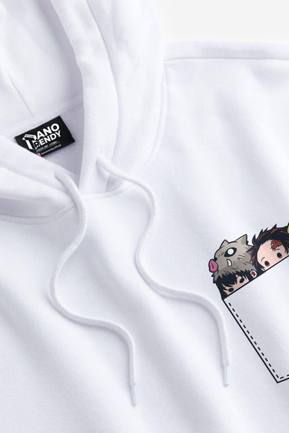 CUTE LITTLE CARTOONS WHITE HOODIE