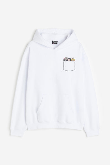 CUTE LITTLE CARTOONS WHITE HOODIE