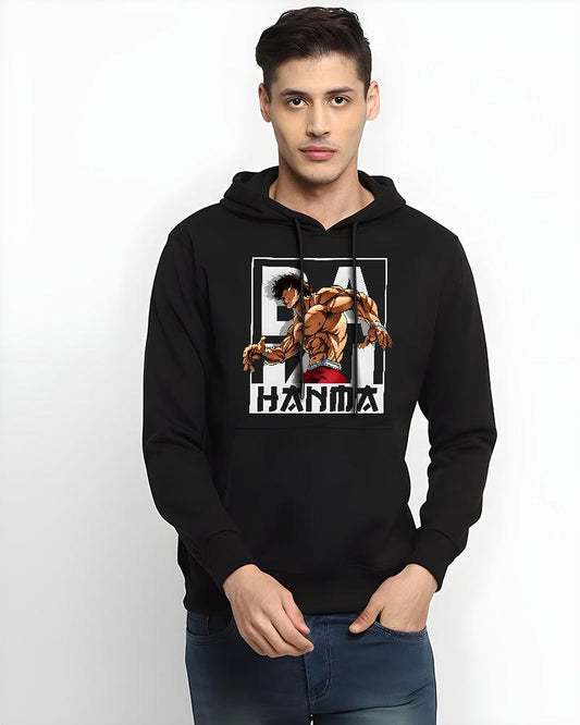 ANIME BATTLE FIT BLACK REGULAR FIT HOODIE