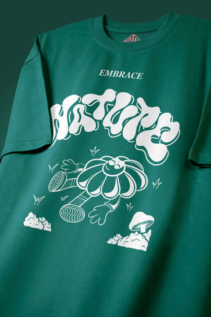 NATURE | HEAVY WEIGHT OVERSIZED T-SHIRT | BOTTLE GREEN