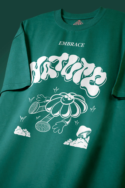 NATURE | HEAVY WEIGHT OVERSIZED T-SHIRT | BOTTLE GREEN