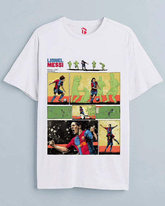 Messi White Cotton | Regular Fit Tee