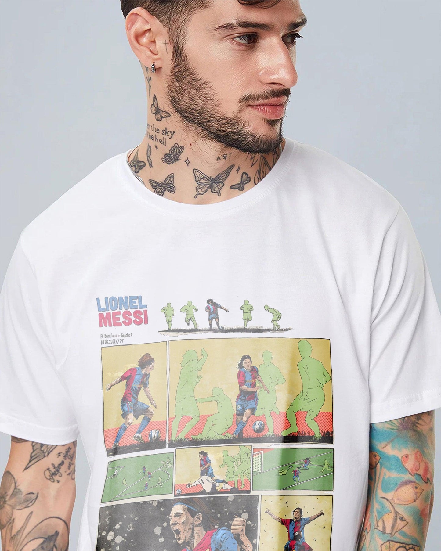 Messi White Cotton | Regular Fit Tee