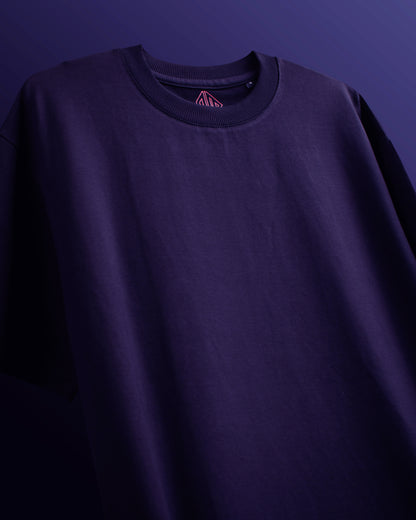 Heavy Weight | Navy Blue Solid Oversized T-shirt