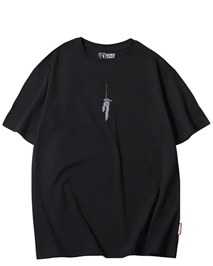 ANIME BEHIND GAINS BLACK OVERSIZED T-SHIRT