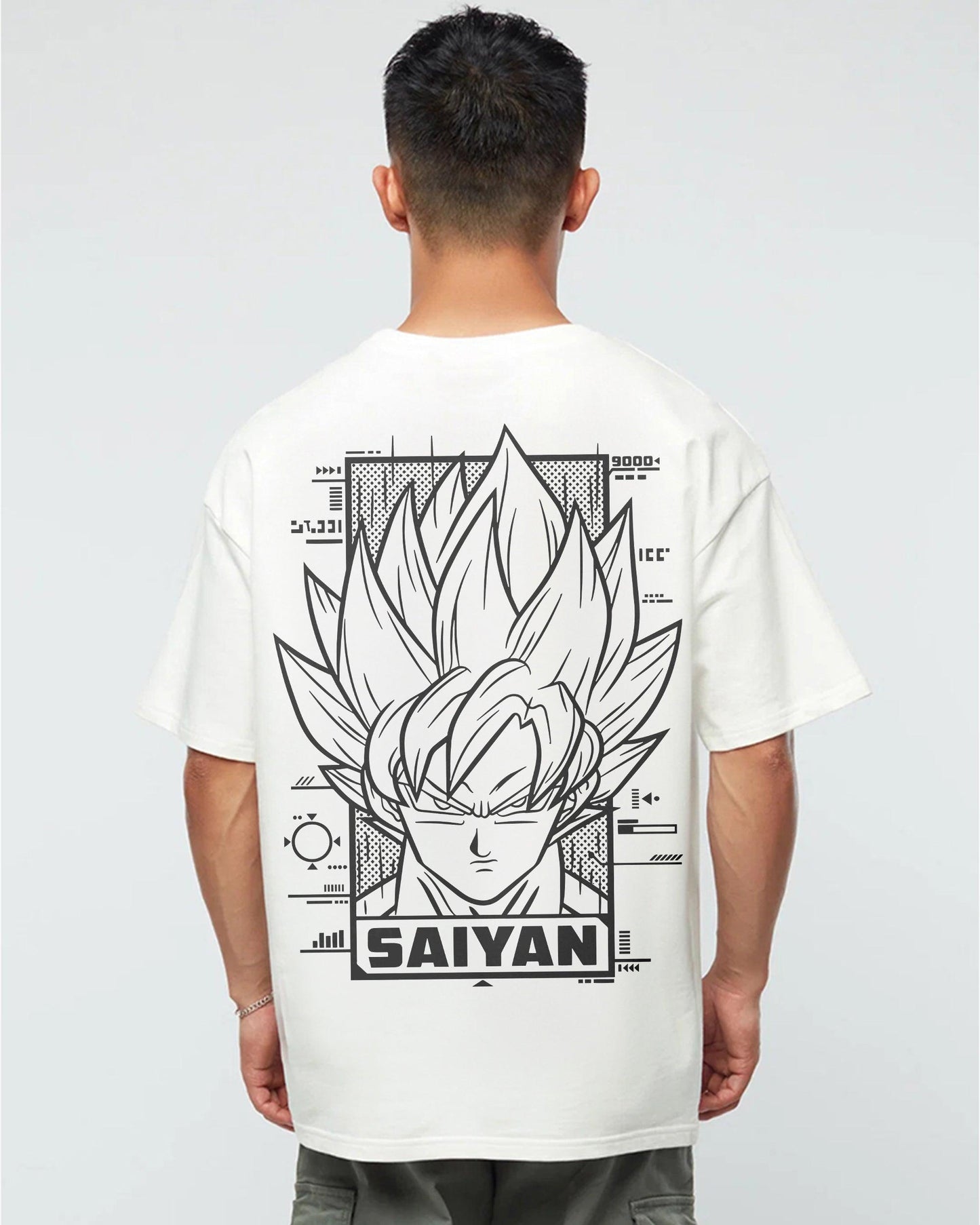 SAIYAN BEYOND POWER BLACK OVERSIZED T-SHIRT