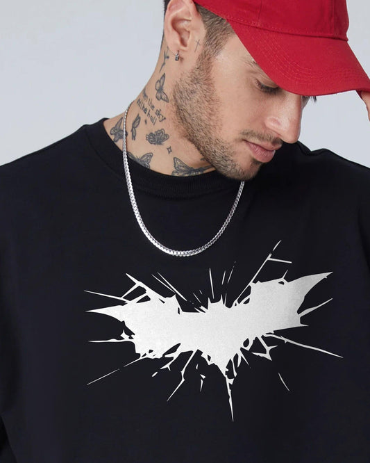 BATMAN MIDNIGHT SUPERHERO BLACK OVERSIZED T-SHIRT