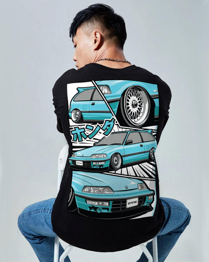 HORIZON WHEELS BLACK OVERSIZED T-SHIRT