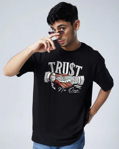 TRUST ISSUES PYTHON BLACK OVERSIZED T-SHIRT