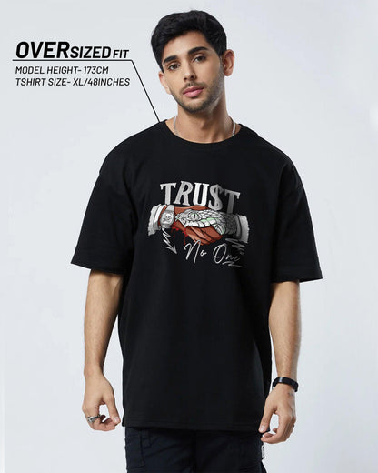 TRUST ISSUES PYTHON BLACK OVERSIZED T-SHIRT