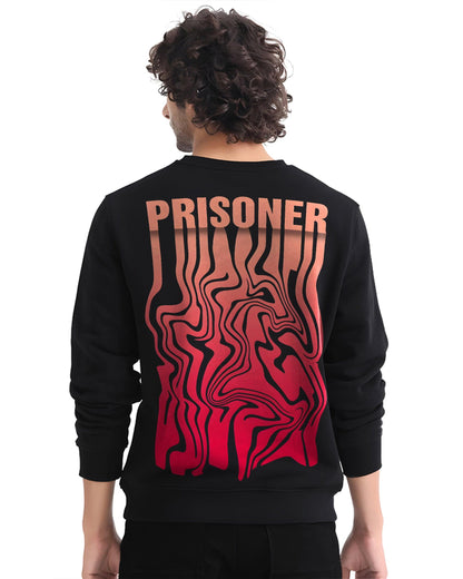 PRISONER FLOW BLACK COTTON SWEATSHIRT