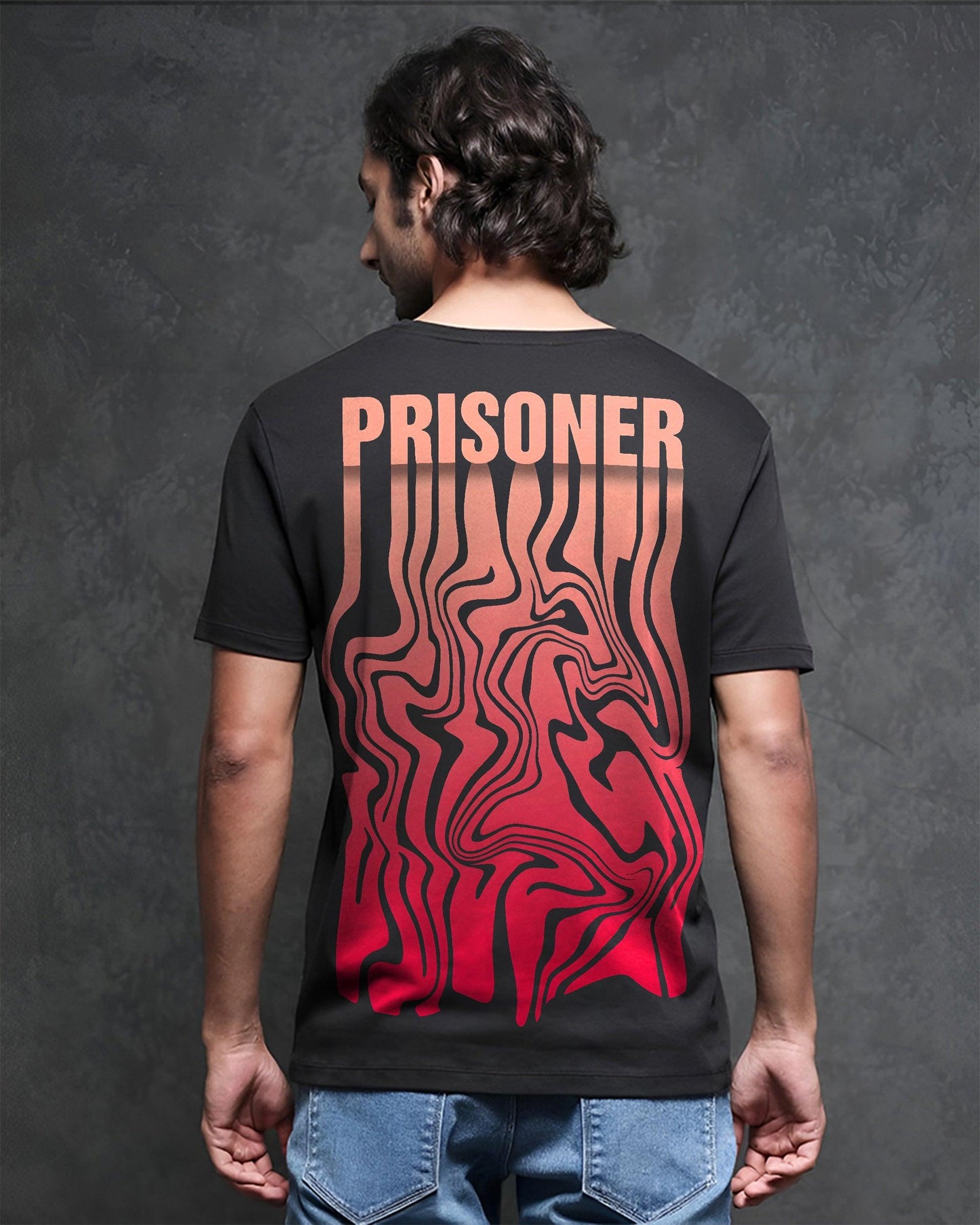 Prisoner Black Cotton | Regular Fit Tee