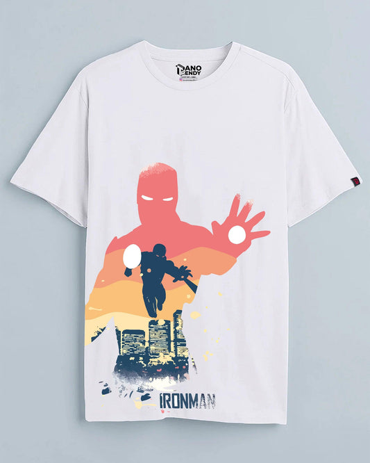 Iron-Man White Cotton | Regular Fit Tee