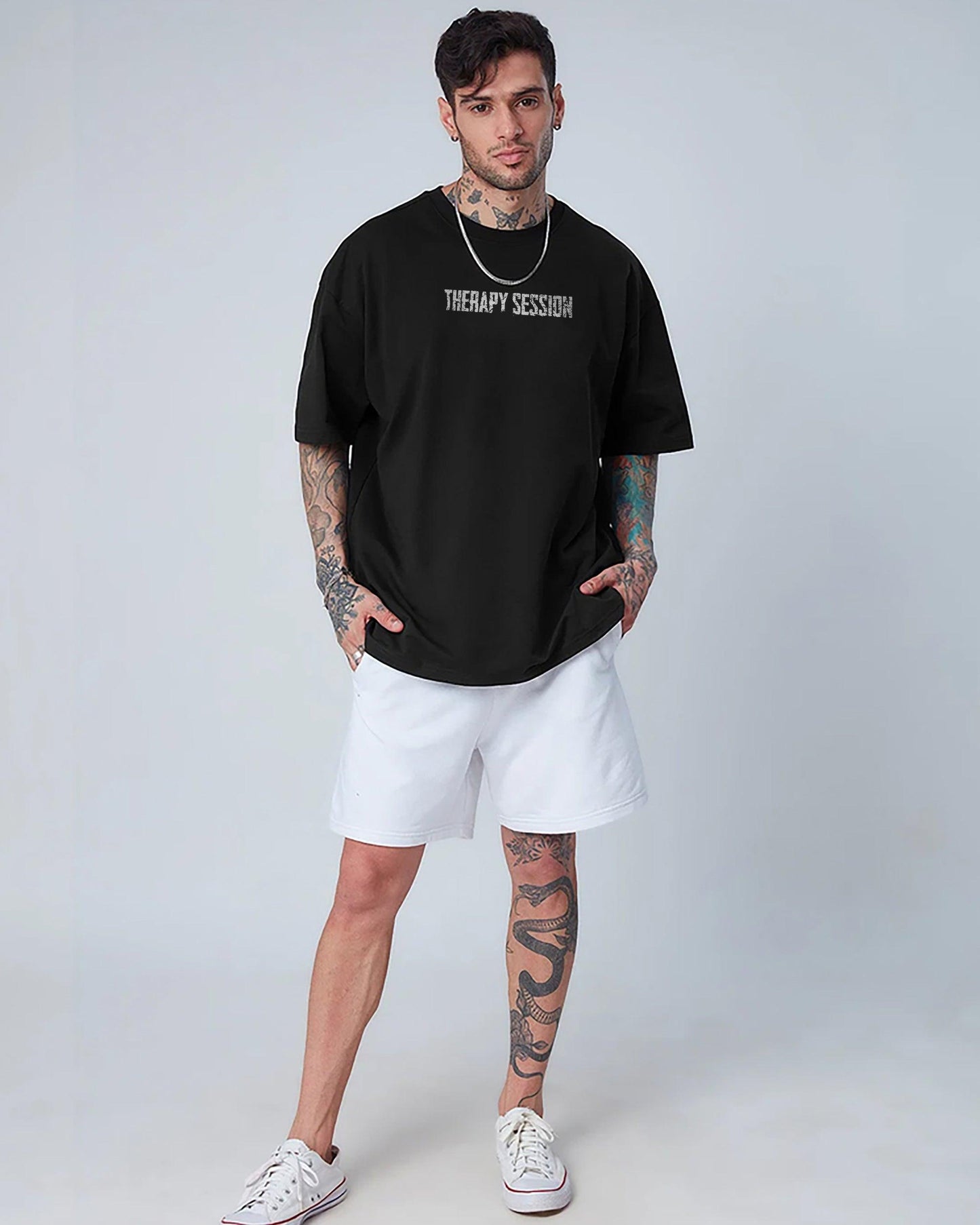 THERAPY SESSION 260GSM COTTON BLACK | OVERSIZED TEE