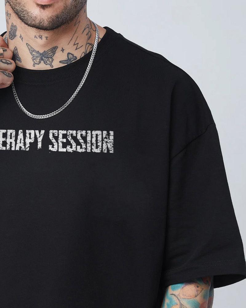 THERAPY SESSION 260GSM COTTON BLACK | OVERSIZED TEE