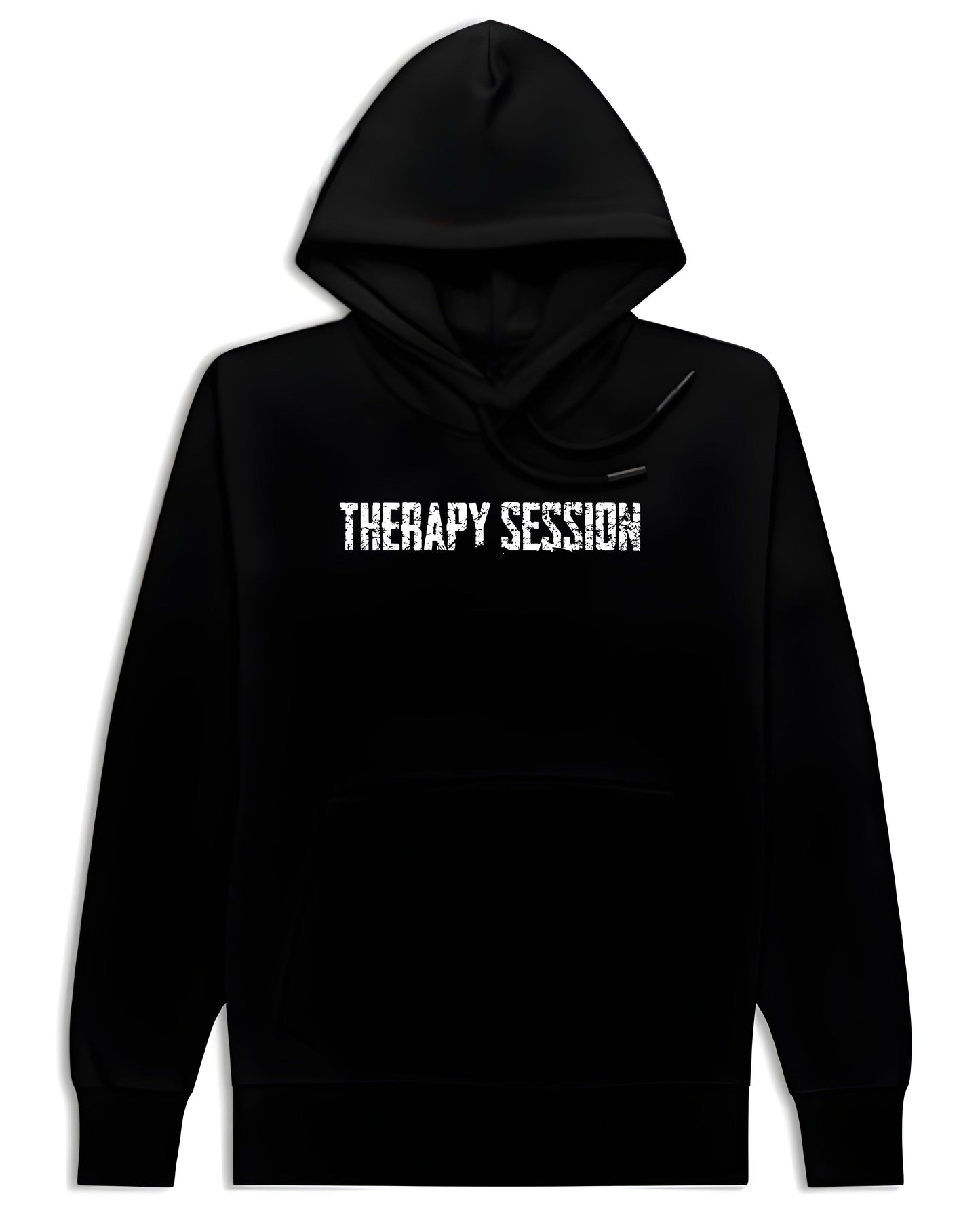 THERAPY SESSION 350GSM COTTON BLACK | REGULAR FIT HOODIE