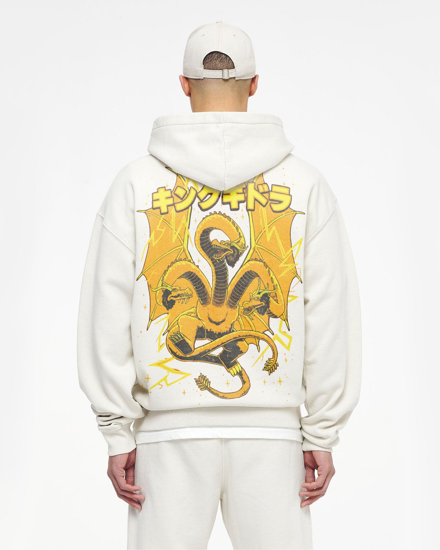 Kinchidora King Ghidorah DRAGONS ANIME WHITE HOODIE