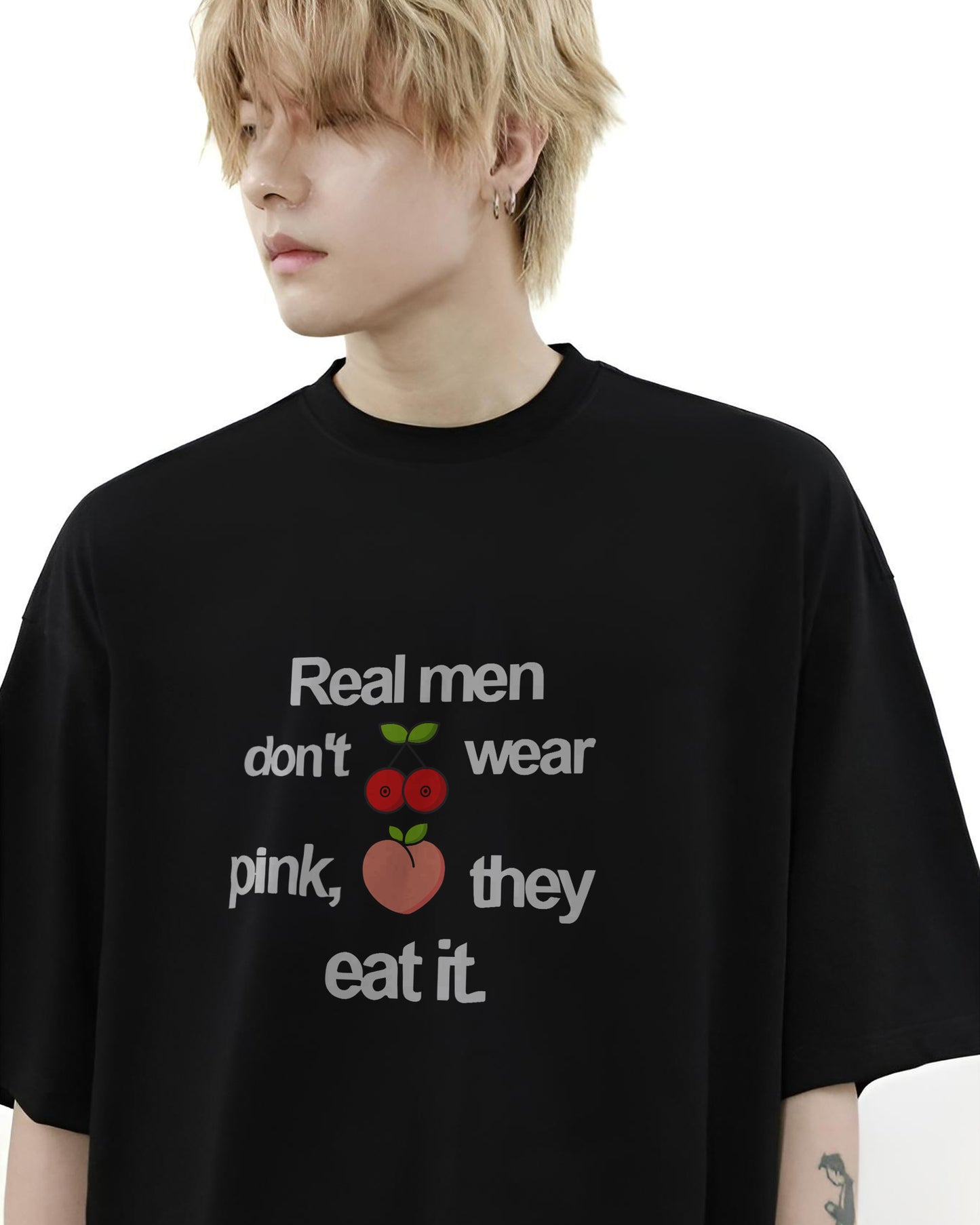 REAL MEN BLACK OVERSIZED T-SHIRT