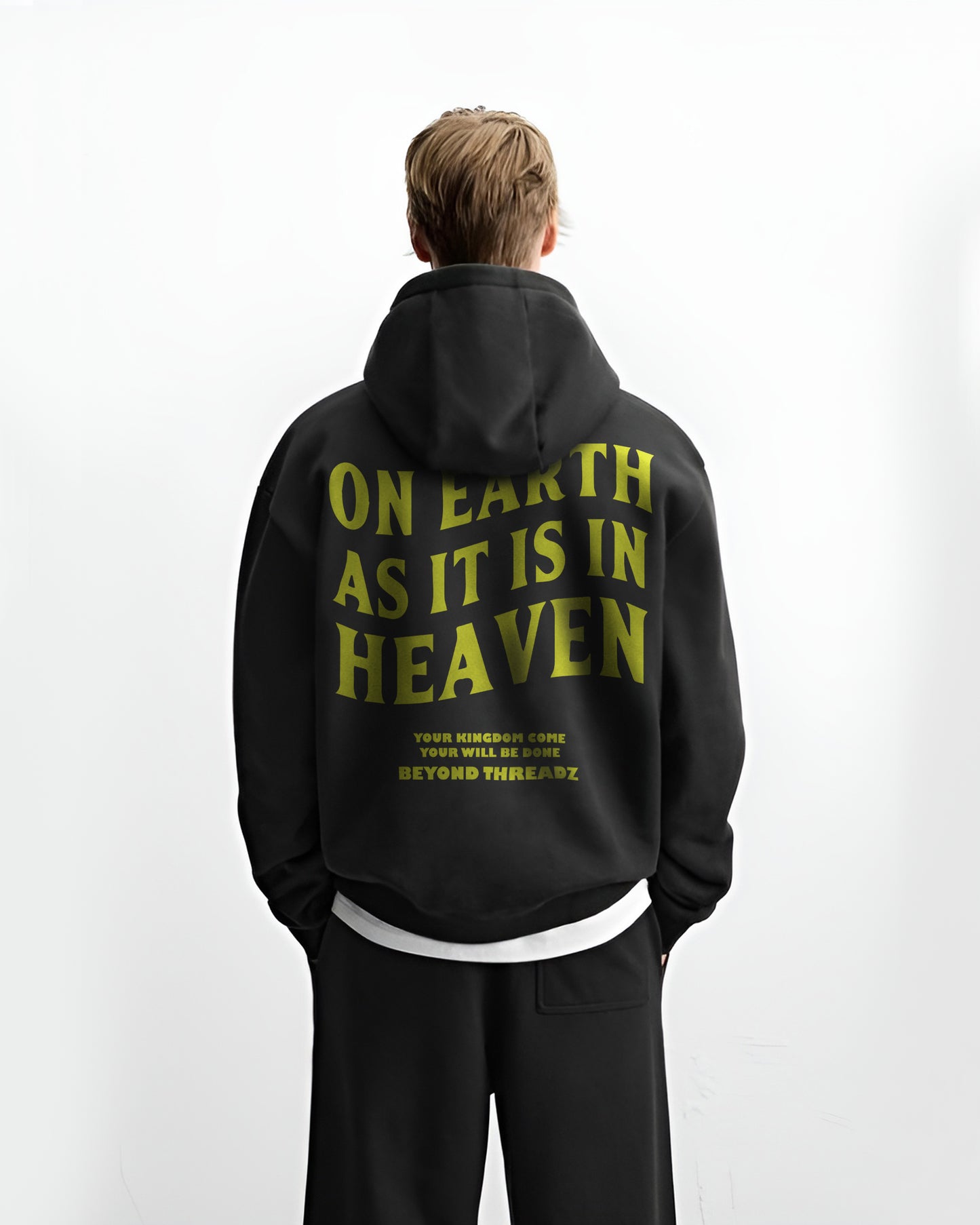 EARTH IS HEAVEN BLACK HOODIE