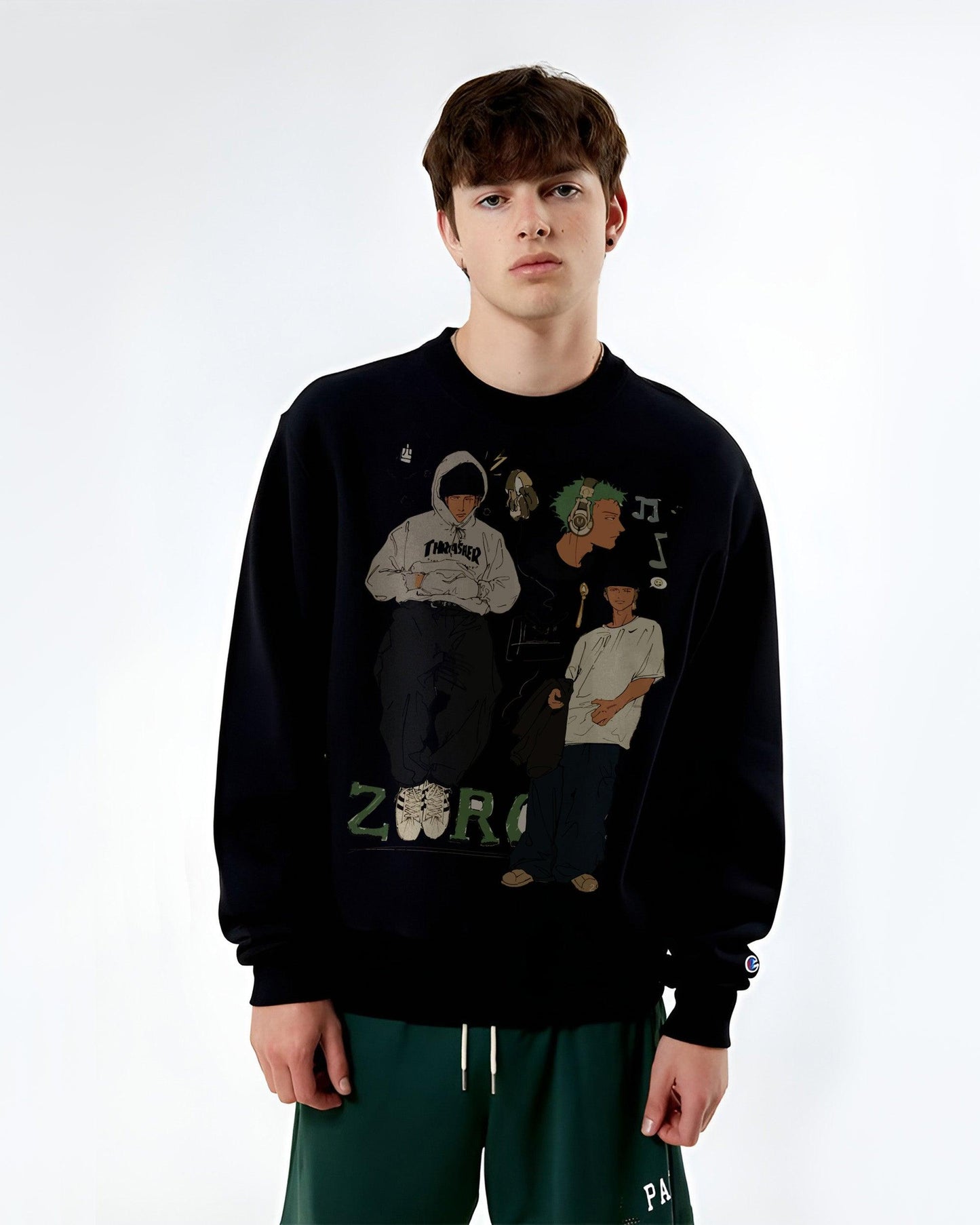 ZORO ANIME BLACK SWEATSHIRT