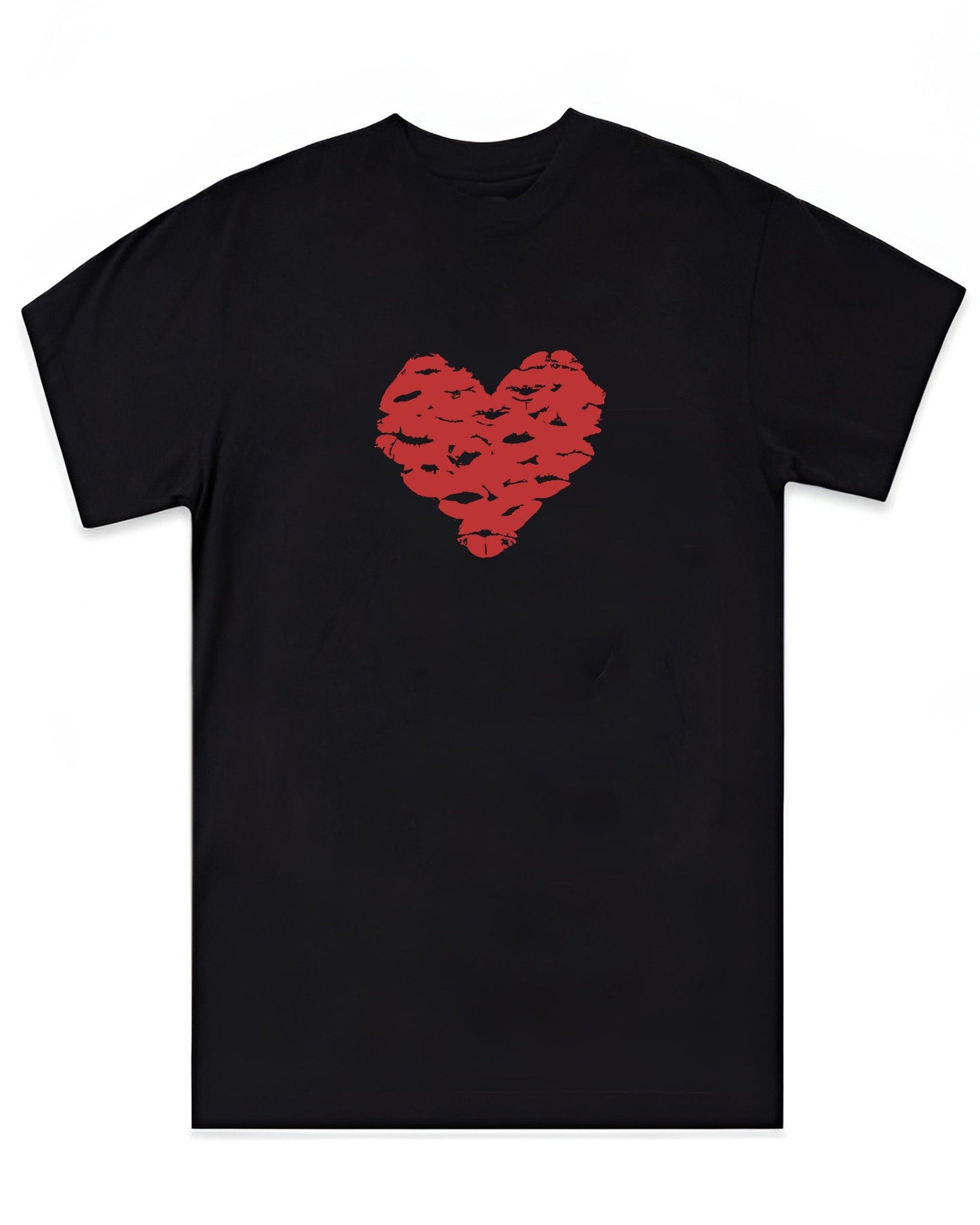 FOREVER LOVE KISSES BLACK REGULAR T-SHIRT