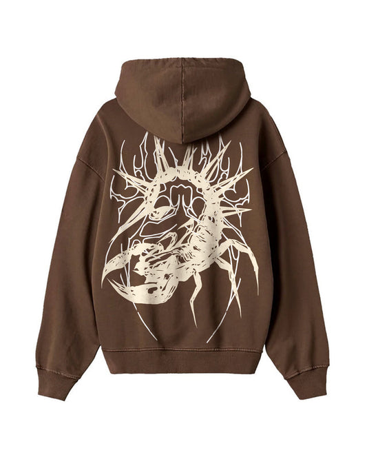 SCORPIO ANGEL WITH KILLER BROWN HOODIE