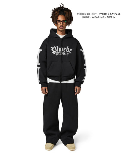 BRIDGERS BLACK ZIPPER HOODIE REGULAR FIT