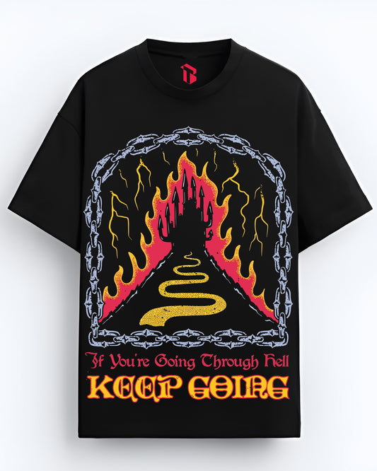 KEEP GOING BLACK OVERSIZED T-SHIRT