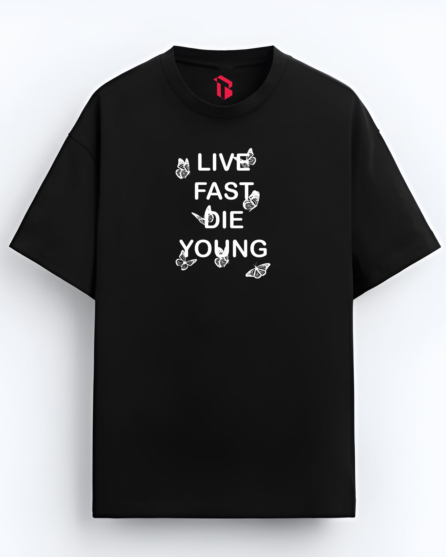 LIVE YOUNG BLACK OVERSIZED T-SHIRT