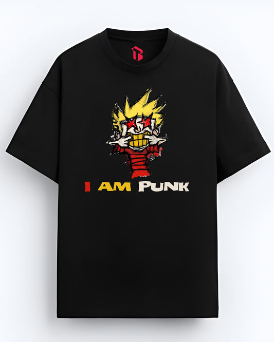 I AM PUNK BLACK OVERSIZED T-SHIRT