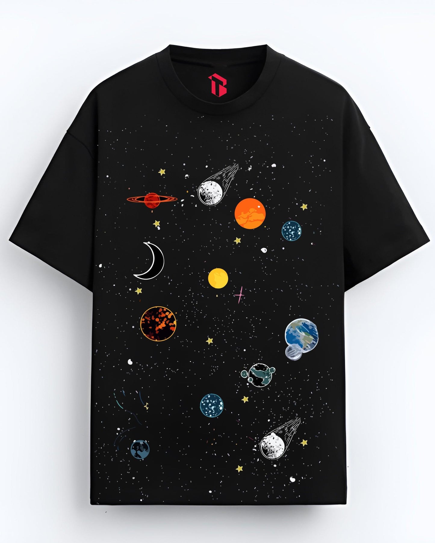 UNIVERSAL DREAMS BLACK OVERSIZED T-SHIRT