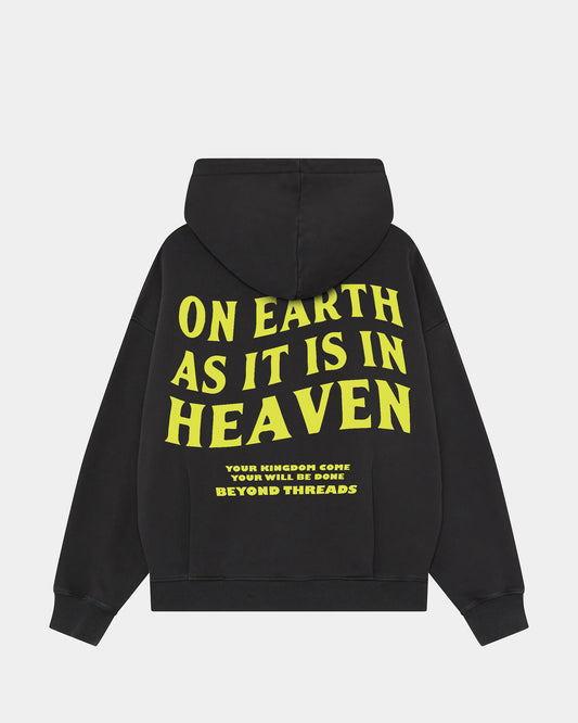 EARTH IS HEAVEN BLACK HOODIE