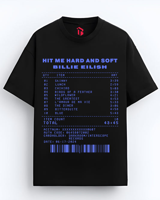 BILLIE EILISH MUSIC THEMES BLACK OVERSIZED T-SHIRT