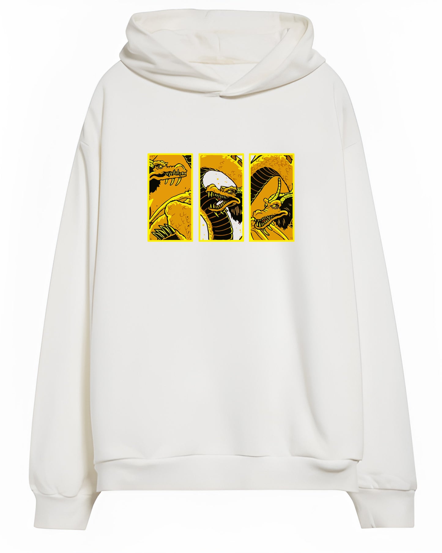 Kinchidora King Ghidorah DRAGONS ANIME WHITE HOODIE