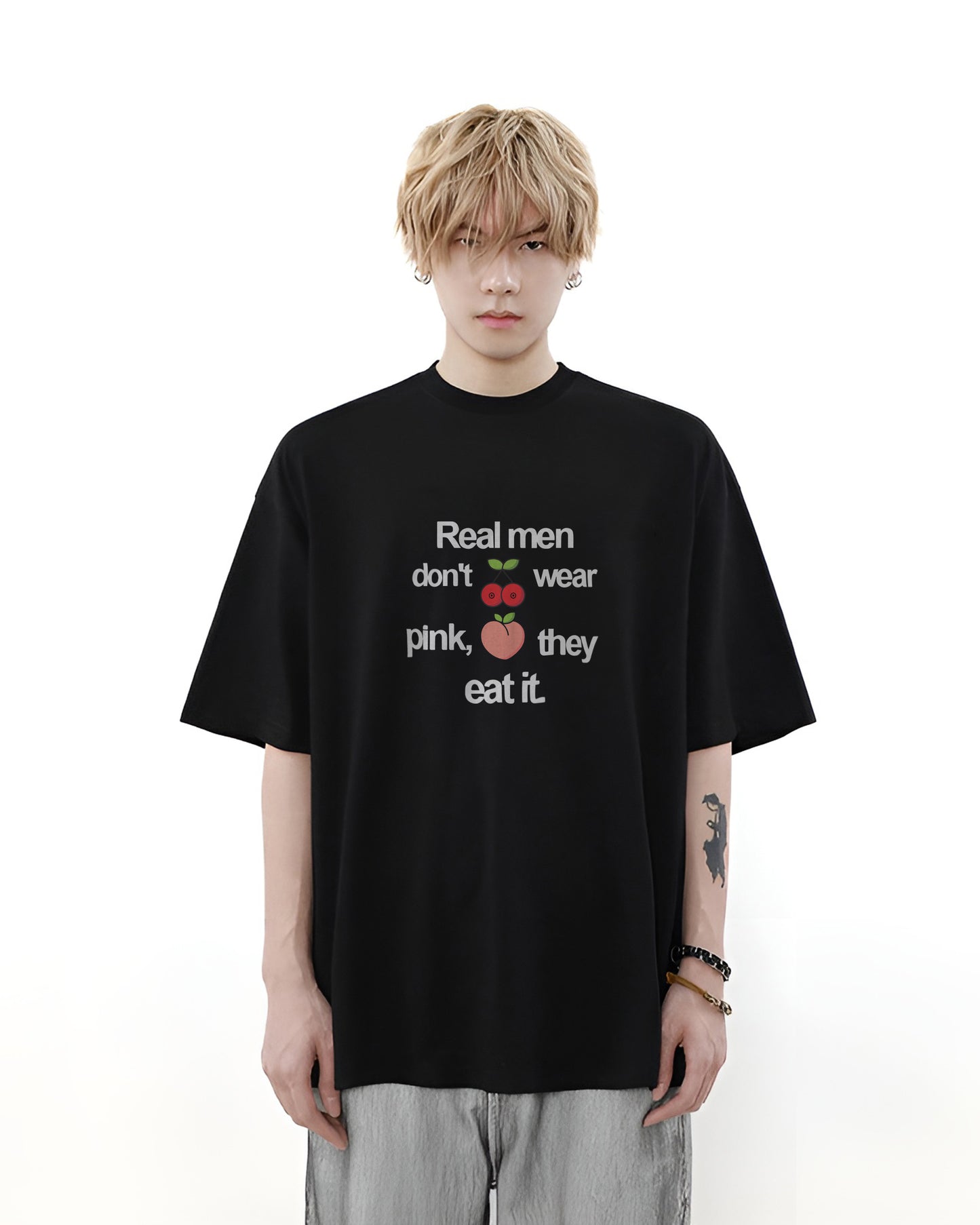 REAL MEN BLACK OVERSIZED T-SHIRT