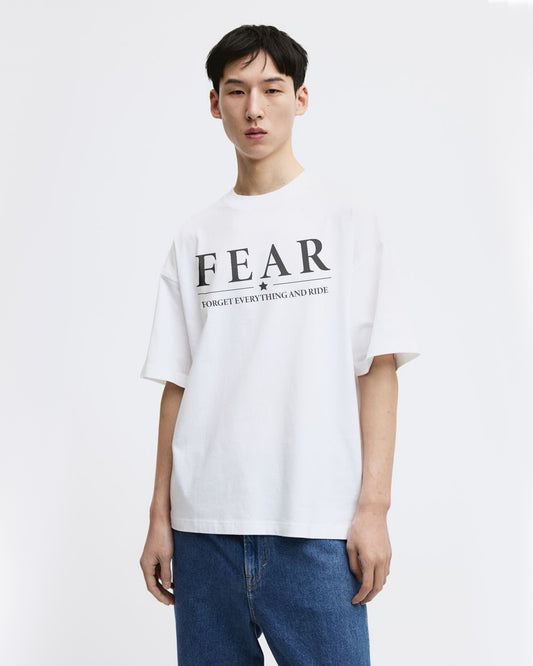 FEAR FULL FORM WHITE OVERSIZED T-SHIRT