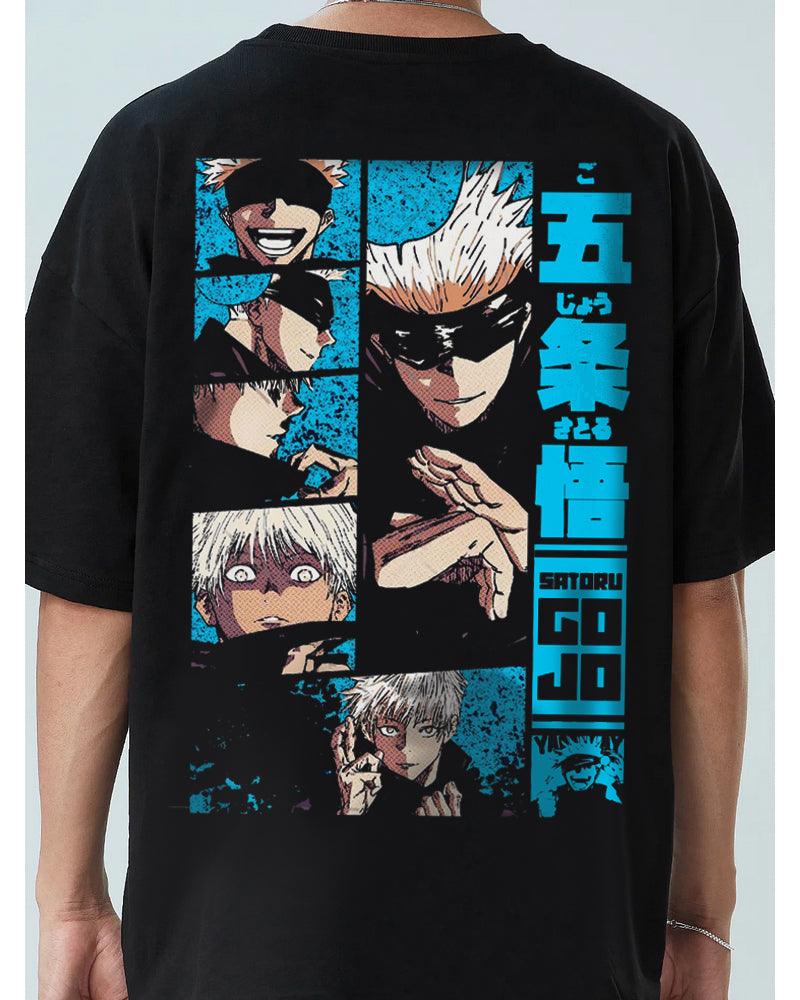 ANIME EYES OF ETERNITY BLACK OVERSIZED T-SHIRT