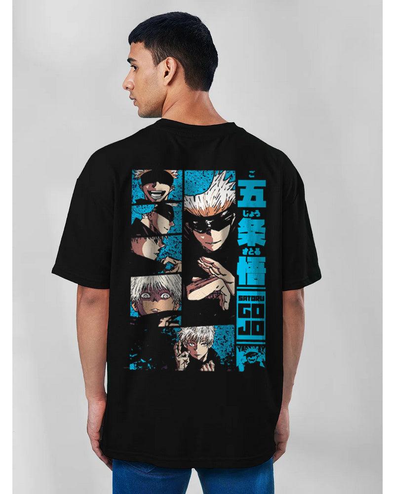 ANIME EYES OF ETERNITY BLACK OVERSIZED T-SHIRT