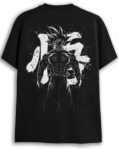 ANIME POWER GOD BLACK OVERSIZED T-SHIRT