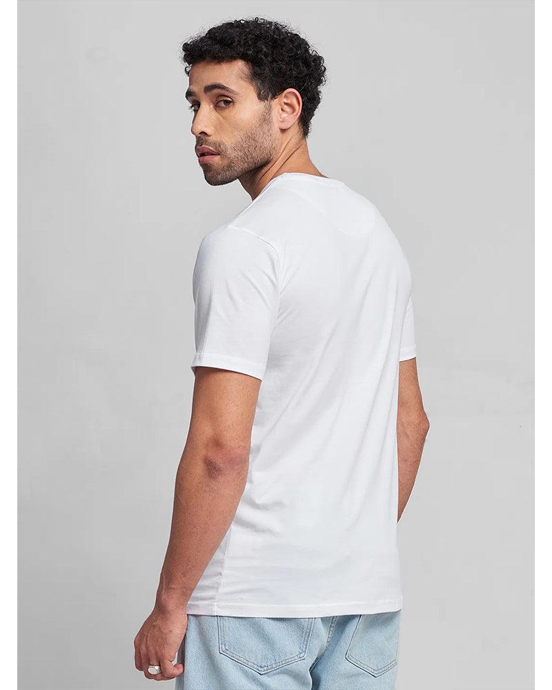 Solid Regular Fit White T-Shirt