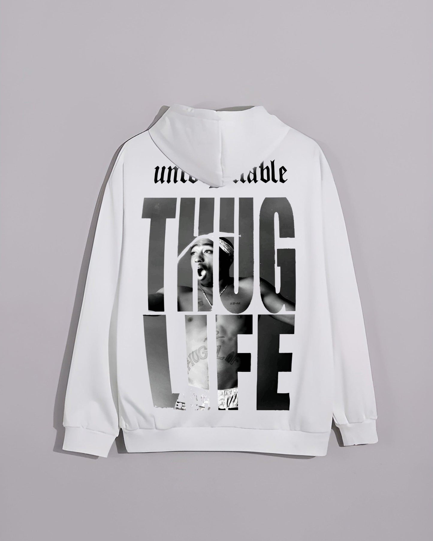 THUG LIFE MADAFAKA WHITE HOODIE