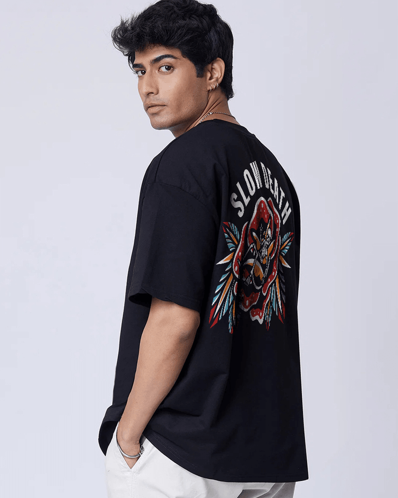 SOFT AND SLOW MOKSH BLACK OVERSIZED T-SHIRT