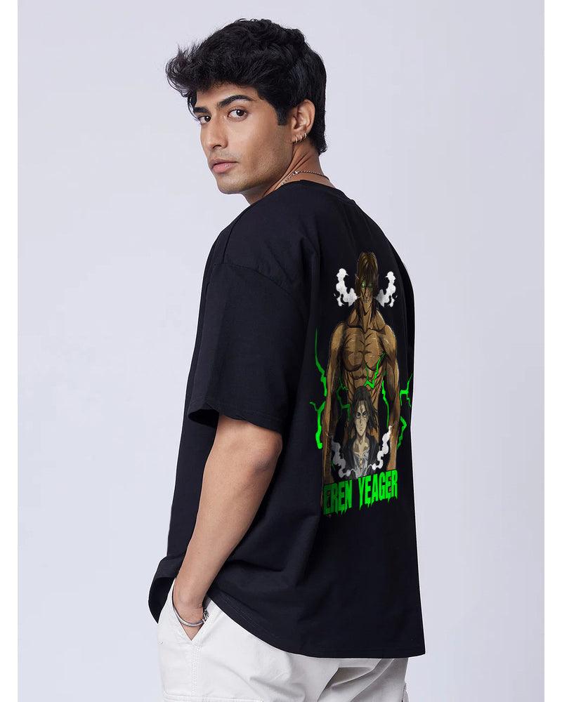 ANIME ATTACK ON TITAN Oversized Black T-shirt