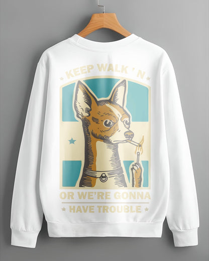 GANGSTAR DOG CHIHUAHUA WHITE SWEATSHIRT