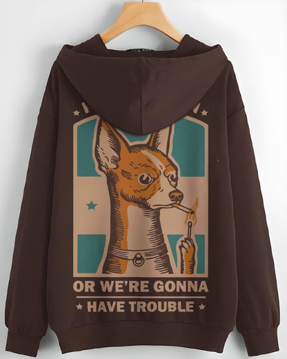 GANGSTAR DOG CHIHUAHUA BROWN HOODIE