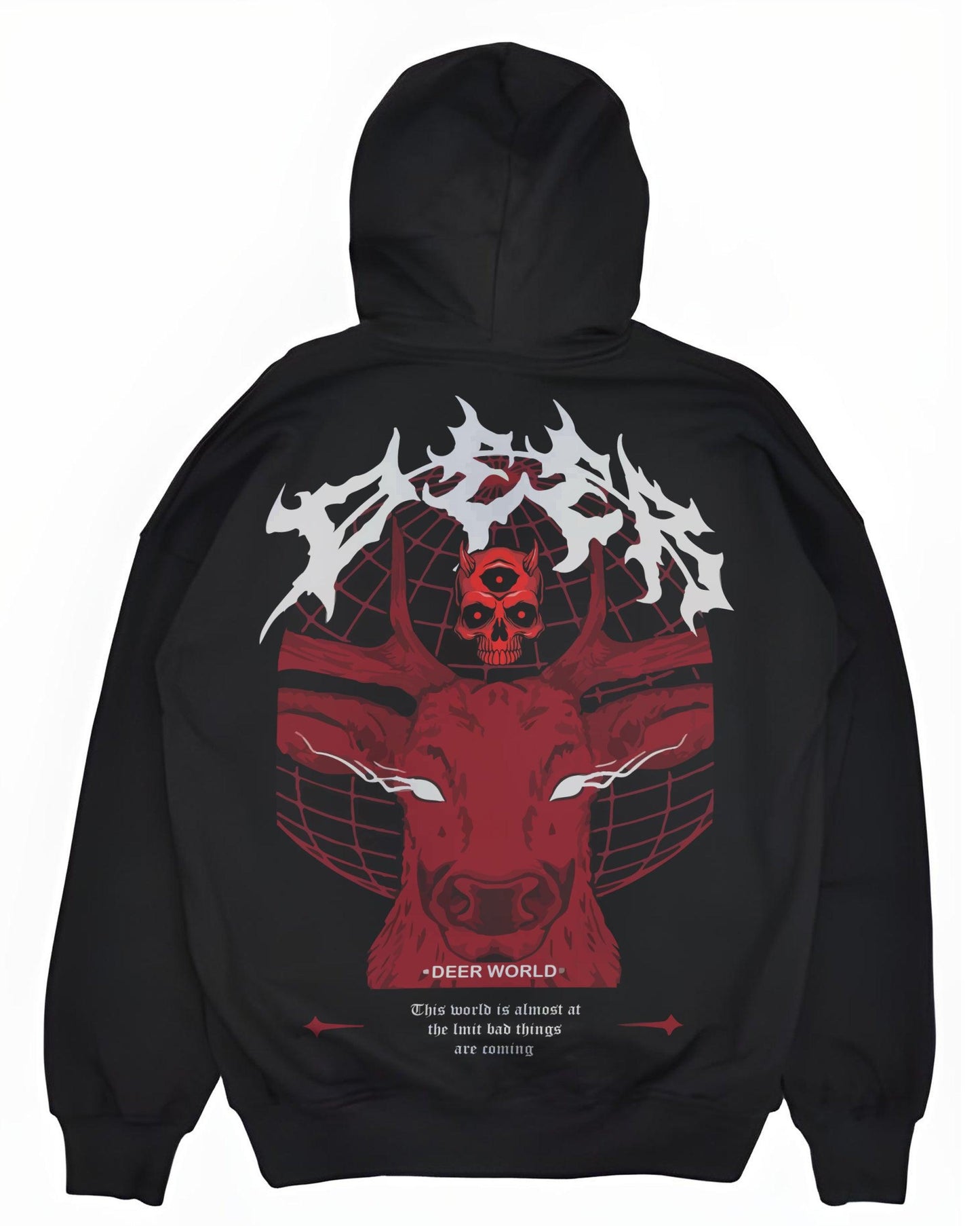 LUNAR DEER JUNGLE SKULL BLACK HOODIE