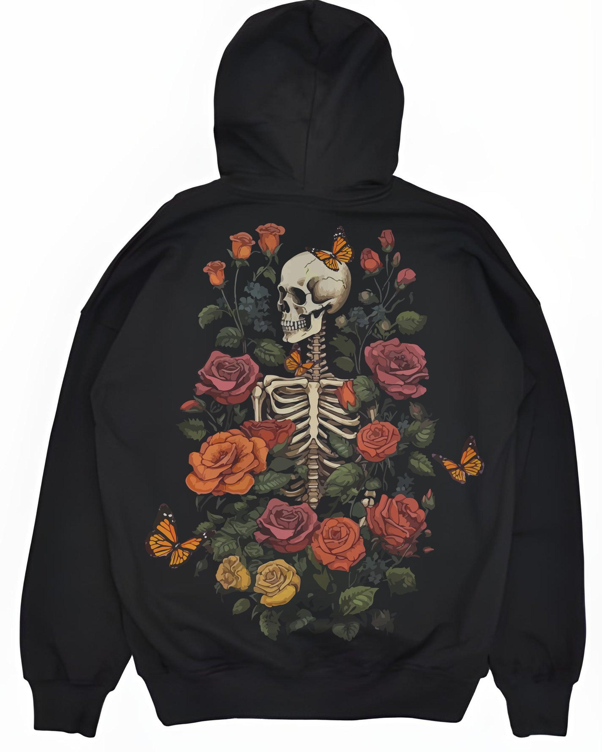 Skeleton Blossom Black Hoodie