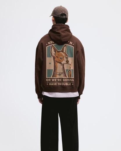 GANGSTAR DOG CHIHUAHUA BROWN HOODIE